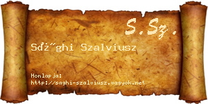 Sághi Szalviusz névjegykártya